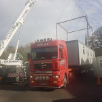 crane lift Low Loader Haulage Company MJI Transport Ireland UK